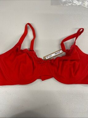 SKIMS fits everybody lace unlined Demi bra 42DD Cayenne
